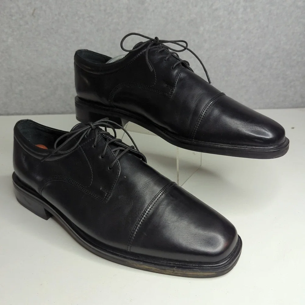 Florsheim Mens Black Leather Cap Toe Dress Shoes‎ Oxfords Size 9.5D